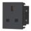 Contactum Grid 13A Unswitched Modular Socket Black