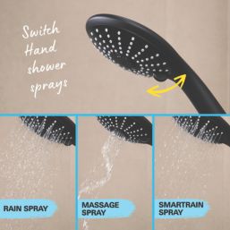 Grohe Vitalio Joy 260 HP Rear-Fed Exposed Phantom Black Thermostatic Shower System