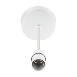 MK  6" Pendant Set Light Fitting B22 White 3 1/2"