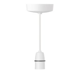 MK  6" Pendant Set Light Fitting B22 White 3 1/2"