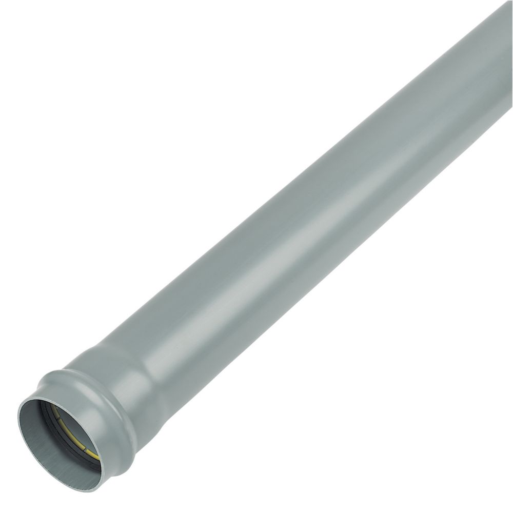 FloPlast Push-Fit Single Socket Soil Pipes Grey 110mm x 3m 2 Pack ...