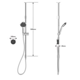 Mira Platinum HP/Combi Ceiling-Fed Black/Chrome Thermostatic Wireless Digital Mixer Shower