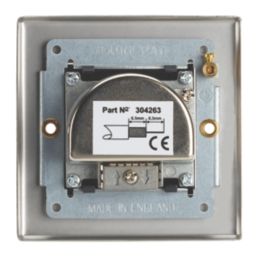 Contactum iConic 1-Gang Coaxial TV / FM & Satellite Socket Brushed Steel with Black Inserts