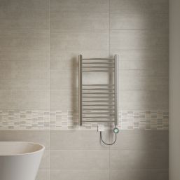 Flomasta 700mm x 400mm 512BTU Chrome Curved Electric Towel Radiator