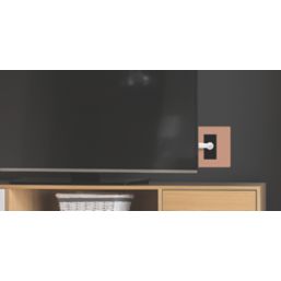 British General Evolve 1-Gang Coaxial TV / FM Socket Copper with Black Inserts
