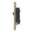 Contactum Lyric 10AX 2-Gang 2-Way Light Switch  Brushed Brass with Black Inserts