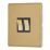 Contactum Lyric 10AX 2-Gang 2-Way Light Switch  Brushed Brass with Black Inserts