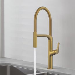 Swirl Boyne  Pull-Out Spray Mixer Kitchen Tap Brass-Effect