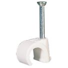 Tower White Round Cable Clips 6-7mm 100 Pack