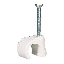 Tower White Round Cable Clips 6-7mm 100 Pack