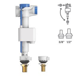 Flomasta  Bottom or Side-Entry 4-in-1 Fill Valve 1/2 & 3/8"