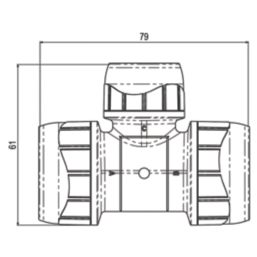 PolyPlumb Enhanced  Plastic Push-Fit Reducing Tee 22mm x 22mm x 15mm