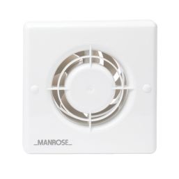 Manrose XF100H 100mm (4") Axial Bathroom Extractor Fan with Humidistat & Timer White 240V
