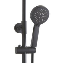 Highlife Bathrooms Spey Series 2 Rear-Fed Exposed Matt Black Thermostatic Shower
