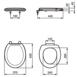 Armitage Shanks Orion 3  Toilet Seat & Cover Duraplast White