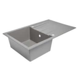 1 Bowl Plastic & Resin Kitchen Sink & Drainer Grey Reversible 800mm x 500mm