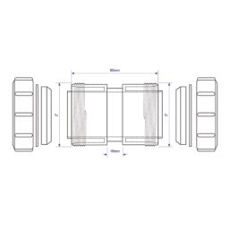 McAlpine Z28M Compression Straight Coupler White 50mm x 50mm