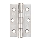Smith & Locke  Polished Stainless Steel Grade 7 Fire Rated Ball Bearing Hinges 76mm x 51mm 2 Pack