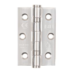 Smith & Locke  Polished Stainless Steel Grade 7 Fire Rated Ball Bearing Hinges 76mm x 51mm 2 Pack