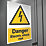 "Danger Electric Shock Risk" Sign 210mm x 148mm