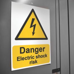 Essentials "Danger Electric Shock Risk" Sign 210mm x 148mm