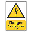 "Danger Electric Shock Risk" Sign 210mm x 148mm