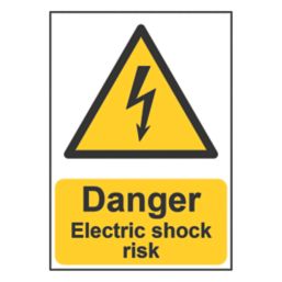 Essentials "Danger Electric Shock Risk" Sign 210mm x 148mm