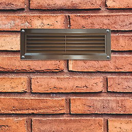 Map Vent Fixed Louvre Vent with Flyscreen Brown 229mm x 76mm