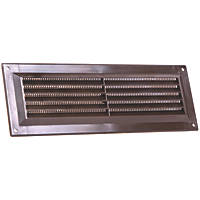 Map Vent Fixed Louvre Vent with Flyscreen Brown 229 x 76mm