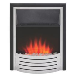 Glen Fulford Stainless Steel/Black Switch Control Plug-In Electric Inset Fire 510mm x 156mm x 605mm