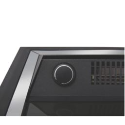 Glen Fulford Stainless Steel/Black Switch Control Plug-In Electric Inset Fire 510mm x 156mm x 605mm