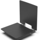 Nymas Wall Mounted Shower Seat with Back Rest Black