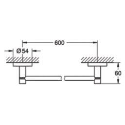 Grohe Essentials Towel Rail Chrome 600mm x 60mm x 54mm