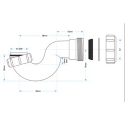 Viva Fixed 40mm Sink or Urinal Magna 1½" x 19mm Seal Bath Trap