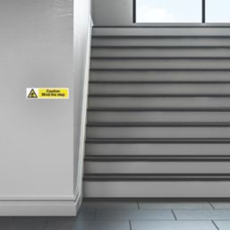 Essentials 'Caution Mind the Step' Sign 50mm x 200mm