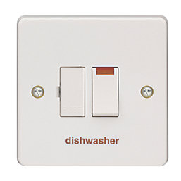 Crabtree Capital 13A Switched Dishwasher Fused Spur with Neon White