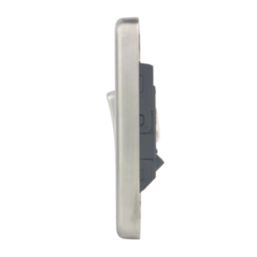 Hager Sollysta WRPS16BSW 10A 1-Gang Intermediate Switch Brushed Steel with White Inserts