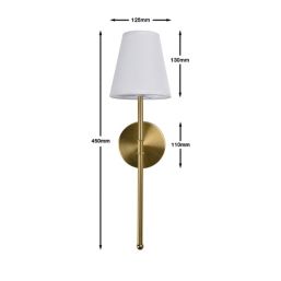 UME  Multi Colour Rechargeable LED Gold Wall Lights with Tapered Shade 4.9W 200lm 2 Pack