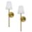 UME  Multi Colour Rechargeable LED Gold Wall Lights with Tapered Shade 4.9W 200lm 2 Pack