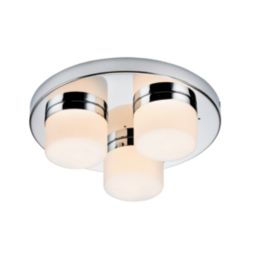Saxby Pure Bathroom Ceiling Light Chrome/White