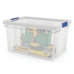 Essentials 51Ltr 383mm x 585mm x 308mm Transparent Storage Box 4 Pack