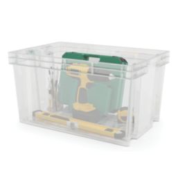 Essentials 51Ltr 383mm x 585mm x 308mm Transparent Storage Box 4 Pack