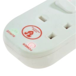 Masterplug 13A 4-Gang Switched Surge-Protected Extension Lead  1m