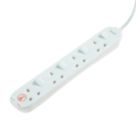 Masterplug 13A 4-Gang Switched Surge-Protected Extension Lead  1m