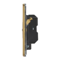 Contactum Lyric 13A Unswitched Fused Spur & Flex Outlet  Brushed Brass with Black Inserts