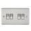 Knightsbridge  10AX 4-Gang 2-Way Light Switch  Brushed Chrome