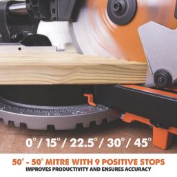 Evolution R255SMS 255mm  Electric Single-Bevel Sliding Multi-Material Mitre Saw 110V