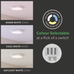 4lite PAVIA LED Wall/Ceiling Light Bulkhead  White 22W 2500lm