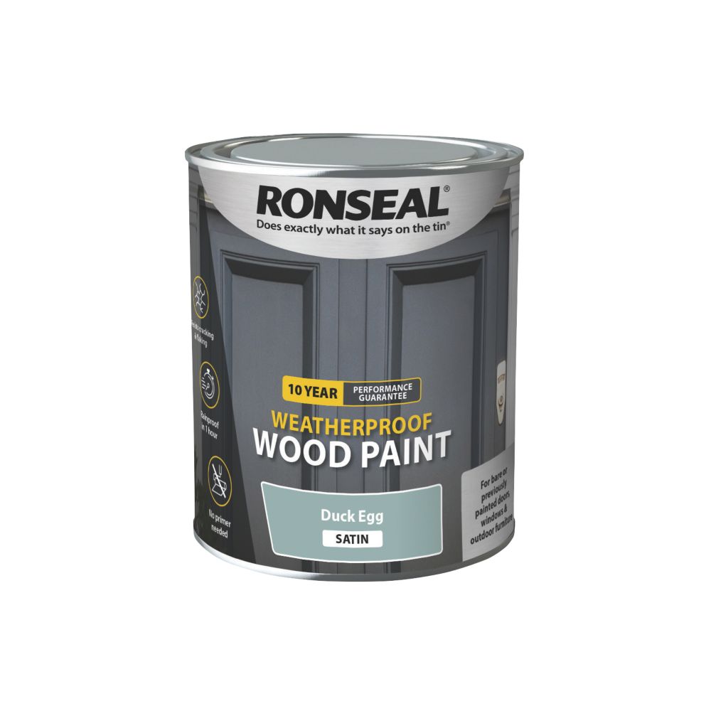 Ronseal 750ml Duck Egg Satin Wood Paint Screwfix