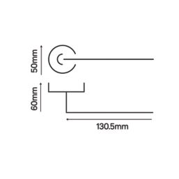 Smith & Locke Camber Fire Rated Lever on Rose Door Handles Pair Chrome / Black